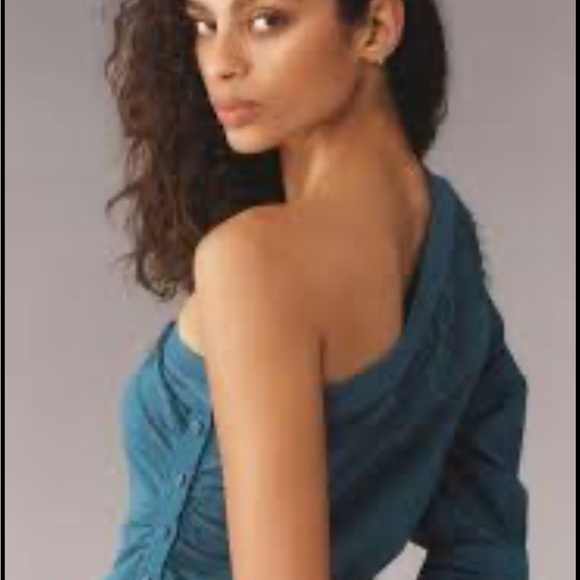 Anthropologie Maeve Knit One-Shoulder Long Sleeve Top size S - Picture 2 of 2